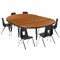 Flash Furniture 76" Oval Wave Oak Table Set-12" Stack Chairs XU-GRP-12CH-A3048CON-48-OAK-T-P-GG - alternate 10